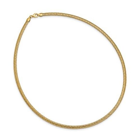 New 14K Yellow Gold 4mm Mesh Necklace – Italian Made, 17.5” by Leslies Jewelry